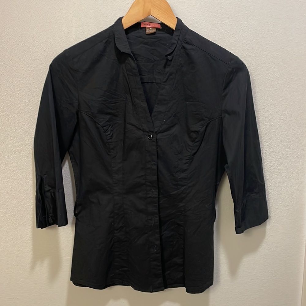 MAX Rave woman’s black button down shirt - Picture 2 of 9
